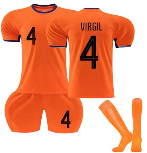Holland 24 Fußball Trikot, Holland Hause/Auswärts Fußball Trikot für Kinder Erwachsener, Fussball Trikots Shorts und Socken Anzug Jungen Herren