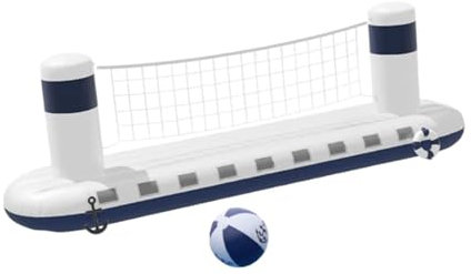 Ensemble de Jeu de Volley-Ball Flottant pour Piscine, Activités Aquatiques Estivales, Filet de Volley-Ball Portable pour Divertissement Familial, 300cmx75cmx90cm