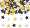 DazzJoy Glitzer Sterne Konfetti Gold Silber Groß, 200 Stk Glitzersterne Streudeko Weihnachten,Stern Tischdeko Silvester,Pailletten Sterne Deko,Schwarz Streusterne Konfetti Geburtstag Hochzeit Karneval