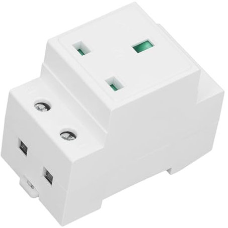 DIN Rail Socket, Nylon Casing, Effective Power Supply, AC Socket, for Distribution Panel, DIN Rail Mount (UK AC250V 13A)