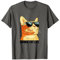 Orange Cat Tough Life Lustige Nervy Psycho Cool Brille T-Shirt