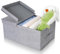 Cozary Caja de Almacenaje con Tapa - Diseño Abatible, 29L Capacidad, Plegable y Apilable, Ideal para Ropa y Accesorios - Gris - 48x29x21cm