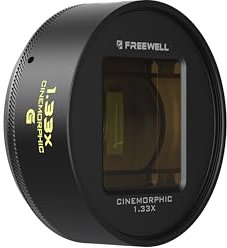 Freewell 1.33x Gold Anamorphotische Linse kompatibel mit 17mm Fassung iPhone, Samsung, Cinematic Smartphone Linse reiche goldene Reflexionen und verbesserte Film-Look