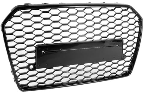 Grill Glanz Schwarz Doppelsteg Sport Kühlergrill Für RS6 Style Passend für Au&di A6/S6 C7 2016 2017 2018 Ersatz Fr&on&t Intake Grill Hex Mesh Grille Full Black Refit Grill Schwarz Glänzend Doppel-Lame