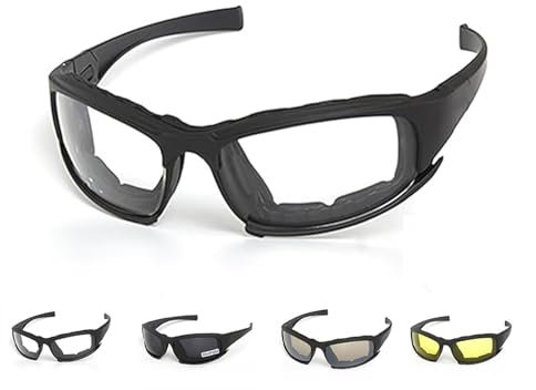 Fesatccoz Polarisiert Fahrradbrille Herren, Schnelle Brille Herren Damen, Winddicht Sportbrille mit 4 Wechselobjektiven für Outdoor Aktivitäten Wie Radfahren, Laufen, Angeln