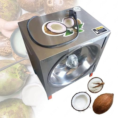 Commercial Electric Coconut Grater, 50-60pcs/H Coconut Scraper Shredder Machine, Coconut Extracting Machine with Stainless Steel Drill Bit, 300W Stainless Steel Coconut Peeler, for Dessert Shop