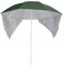 Sombrilla de playa con paneles laterales verde 215 cm – Protección solar para playa y jardín – 100% poliéster con revestimiento plateado – Acero con recubrimiento de polvo – Perfecto para familias y