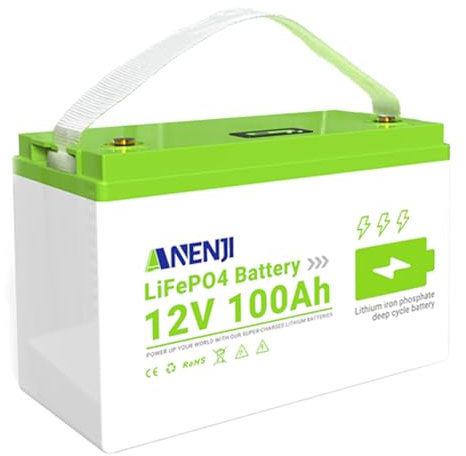 12V 100Ah LiFePO4 Batterie,1280Wh Deep Cycle Lithium Batterie mit 100A BMS 6000+ Zyklen Niedrigtemperaturschutz Bleisäure-Ersatz für Wohnmobil, Camping, Solar & Marine – Leicht & Wartungsfrei