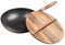 JISADER Sartén para saltear Wok de Fondo Plano Wok Chino para saltear Todas Las Estufas Cocina a Gas