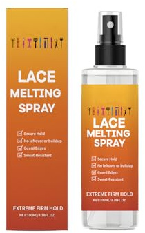 Lace Melting Spray for Wigs - Wig Melting Spray - Lace Glue for Wigs - Lace Bond Adhesive - Extreme Hold Wig Glue Spray For Front Strong Hold Invisible Bonding Adhesive Dries Quickly No Residue