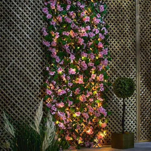 Pink Blossom Solar Trellis Expandable, Home Garden Decor, Solar Light - Garden Greatness