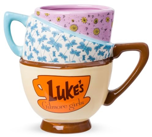 Silver Buffalo Gilmore Girls Destinations Gestapelte Keramiktasse in 3D-Form