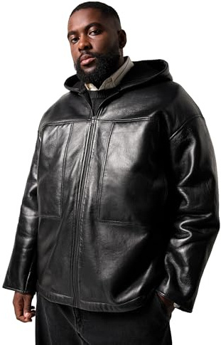 STHUGE Herren Lederjacke