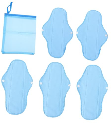 Gogogmee Wiederverwendbare aus Wasserabweisendem Pul Stoff und Weichem Polar Fleece mit 6 Stück Menstruationsbinden Waschbare Damenbinden für Nachhaltigen Menstruationsschutz Zuhause