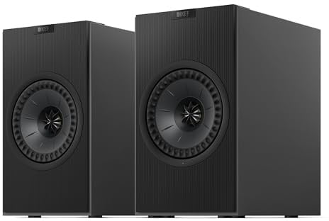 KEF Coda W Altavoces de estantería inalámbricos de Alta fidelidad, Titanio Oscuro | Bluetooth 5.4 aptX Lossless | para Tocadiscos, TV, PC, portátil y más | Música | TV y Cine en casa | Gaming