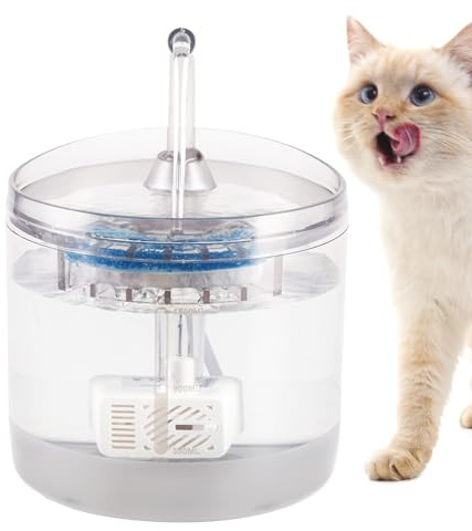 Fontaines À Eau pour Chats pour La Boisson, 1,5L Transparente Électrique Silencieuse Fontaine, Distributeur De Bol d'eau pour Jeunes Chats, pour Salon Garage Balcon Jardin Maison Dortoir