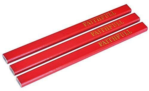 Faithfull Schreiner Flach Stifte - Rot/Medium - Pack 3