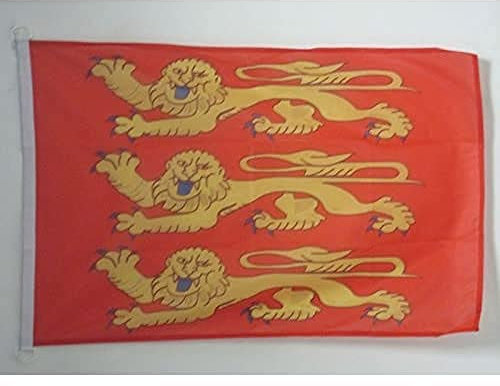AZ FLAG - Drapeau Haute-Normandie Spécial Extérieur - 150x90 cm - Drapeau Haut-Normand - France En Maille Bloquée Avec Anneaux Plastiques Intégrés - 170g