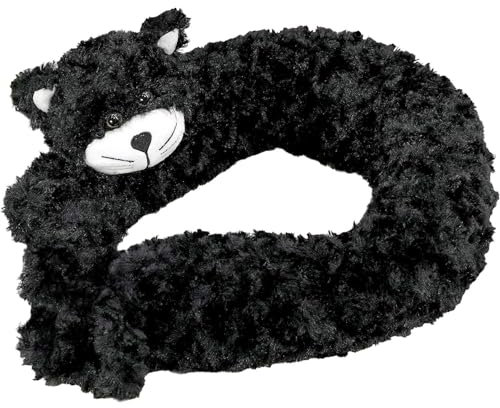 The Magic Toy Shop Novelty Dog Cat Design Soft Micro Fleece Draught Draft Excluder Door Cushion (Black Cat)