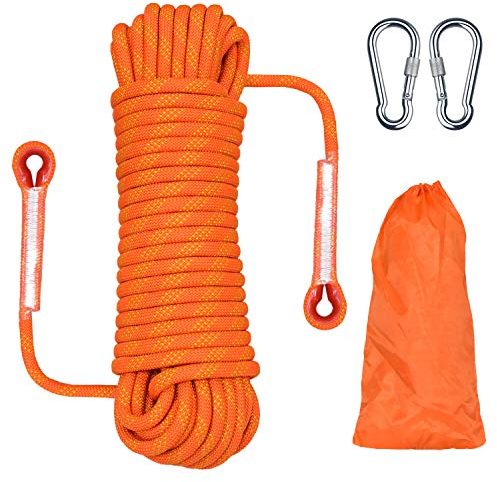 HHOOMY 20m Nylon-Seil mit Metallhaken, 10.5mm Durchmesser - Reißfestes Geflechtseil für Garten, Camping & Boot