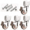 4x Schwenkrollen,Möbelrollen,U-Typ-Schiene,Gummirollen mit Staubschutz,Geeignet für Möbel,Kinderwagen (18mm,Brake)
