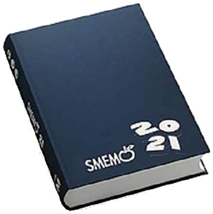 Kalender Smemoranda 2020/2021 Datum 16 Monate 13 x 18 cm Tageskalender blau weiß + Gratis Buntstift