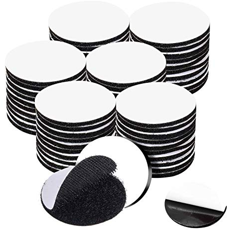 50 Stück Runde Klettband Selbstklebend Extra Stark, JatilEr 50mm Klettverschluss Selbstklebend mit Runden Doppelseitig Klettpunkte für Wände Boden Tür Kunststoffe Gläser Metalle Spiegel - Schwarz