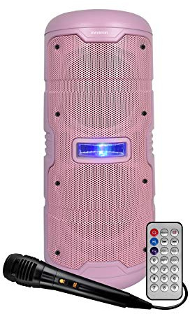 Haut-parleur multimédia K50 portable Infinity (Rose, 50 W, Bluetooth, microphone, USB, radio FM, télécommande, batterie incluse)