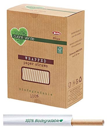 Leone Cannucce Kraft Imbustate Bio, 21 cm, conf. 250 Pezzi
