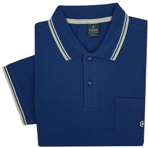 Coveri Polo Uomo Maniche Corte Regular con Taschino e Bottoni M L XL XXL XXXL (XL, Jeans, x_l)