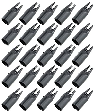 E-outstanding 25pcs Plastic Archery Arrow Nocks for ID 8mm Arrow Shaft Archery Accessory, 8x35mm
