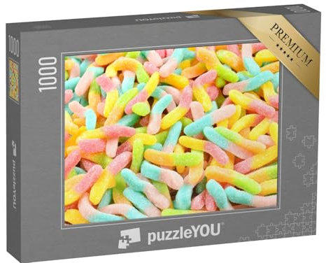 puzzleYOU: Puzzle 1000 Teile „Saftige Bunte Gummibärchen in Schlangenform“ – aus der Puzzle-Kollektion Süßigkeiten