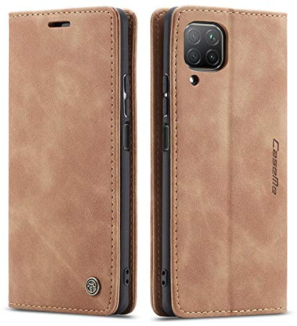 QLTYPRI Hülle für Huawei P40 Lite, Vintage Dünne Handyhülle mit Kartenfach Geldtasche Standfunktion PU Ledertasche TPU Bumper Flip Schutzhülle Kompatibel mit Huawei P40 Lite - Braun