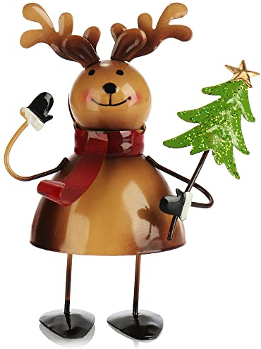 com-four® Weihnachtsdeko aus Metall - Blechfiguren im weihnachtlichen Design - Wackelfiguren für die Adventszeit - winterliche Dekoration