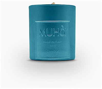 MUHA' | Duftkerze aus Glas, Duft Minze und Sandelholz, Raumduft, Format 70 g