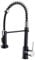 Grifo de cocina Spring Pull Down Single Handle Latón montado en la cubierta de fregadero de cocina Grifos (níquel cepillado negro)