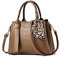 NICOLE & DORIS Damen Handtasche Leder Henkeltasche Tasche Retro Krokodilmuster Designer Schultertasche Frauen Umhängetasche Arbeitstasche Shopper Tote Bag mit Seidentuch Khaki