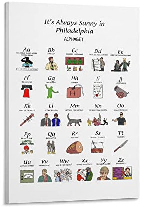 JIJIE Poster mit Aufschrift It's Always Sunny in Philadelphabet, Wandkunst, Gemälde, Leinwanddrucke, Dekoration, Poster, Kunstwerke, 40 x 60 cm