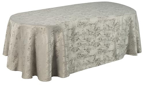 Tischdecke Meliert/Vorhang Meliert/Läufer/Kissenhülle/Marmoriert/Jacquard/Tischwäsche/Gardine (Hellgrau, 140x180cm Oval)