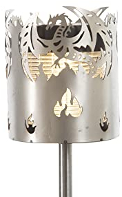 Gartenfackel LED Solar Motiv Drache - Rost Lampe Gartenlampe LED Leuchte für draußen Gartenleuchte Fackel Garten