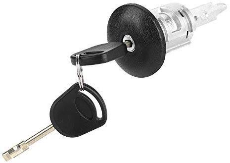 Barillet de Clé de Transit pour Porte Conducteur, Barillet de Serrure de Porte Côté Conducteur Avant Droit avec 2 Clés en Alliage D'aluminium 4060638 pour Transit MK6 MK7