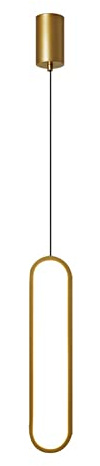 BomKra Modern Pendant Light Minimalist Ceiling Light Kitchen Island Lighting Metal LED Hanging Fitting Fixture Chandelier for Living Room Bedroom Bedside Dining Room Kitchen Bar (Gold, Warm Light)