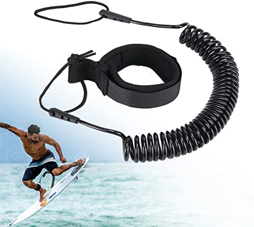 yuejuhe 10 ft Paddle Board Leash, SUP Leash Ankle Strap (Black)