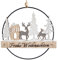 Logbuch-Verlag weihnachtlicher Türkranz Wand Anhänger Frohe Weihnachten aus Holz Ø 20 cm Natur Silber weiß