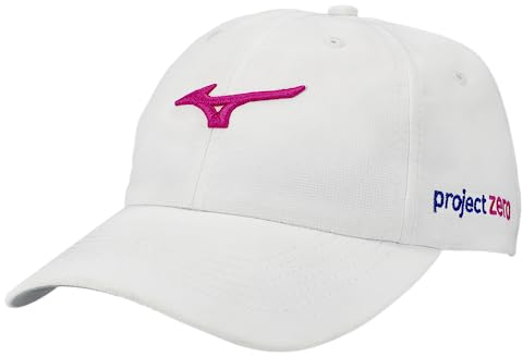 Mizuno Unisex-Erwachsene Project Zero Tour Adjustable Lw Cap, weiß/rosa, Einheitsgröße
