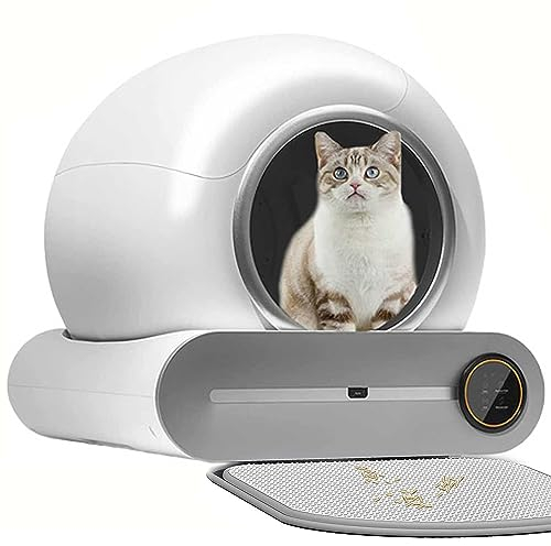 RETRIN Arenero Autolimpiable para Gatos Robot Automático De Limpieza De Arena para Gato Cat Litter Box Inodoro Gatos con Bolsas De Basura/Alfombrillas,Control De App/Secure