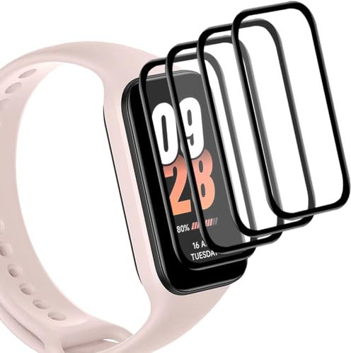 Msiall [4 Piezas Protector de Pantalla Compatible con mi Band 8 Active, Resistente a los arañazos, Sensible al Tacto, sin Burbujas, fácil aplicación, película esmerilada, Cobertura Total