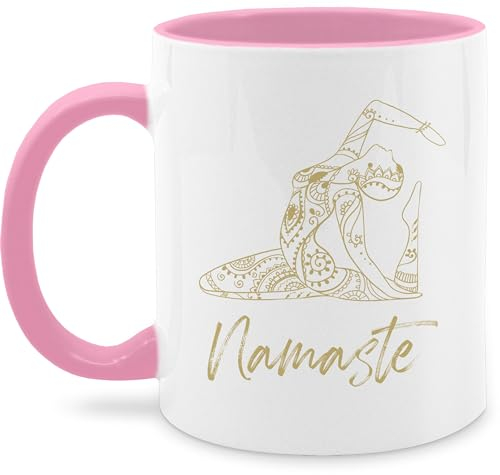 Tasse Tassen 325ml - Namaste Yoga Geschenk Mandala - 325 ml - Rosa - yoga-tasse joga yoga+tasse meditation geschenke für fans alles