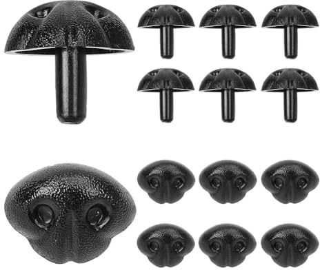 GOMAKERER 30 Set Bastelnasen mit Abstandshalter, 21mm Schwarze Hunde-Sicherheitsnasen Puppen-Teddybär-Nasen Puppenherstellungszubehör Falsche Welpennase Für Die Herstellung von Kuscheltieren