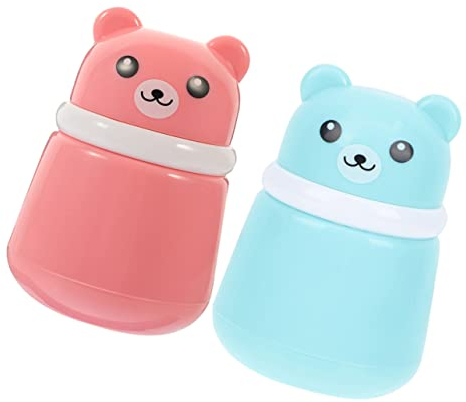 Toyvian 2stücke Puder Puffer Mit Aufbewahrungsflasche Aus Behälter Für Losen Puder Und Puderquastenflasche Geeignet Für Säuglingspuder Und Körperpuder Mit Halter Für Körperpuder Und Box Mi